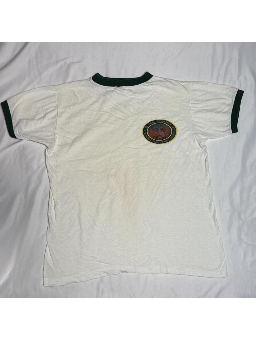 1974 Boy Scout T Shirt Camp Powhatan Blue Ridge Mountains Council Rare Error